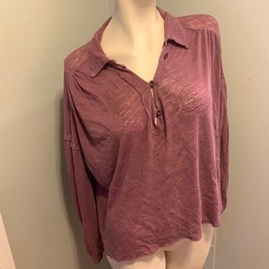 Free people purple collared shirt